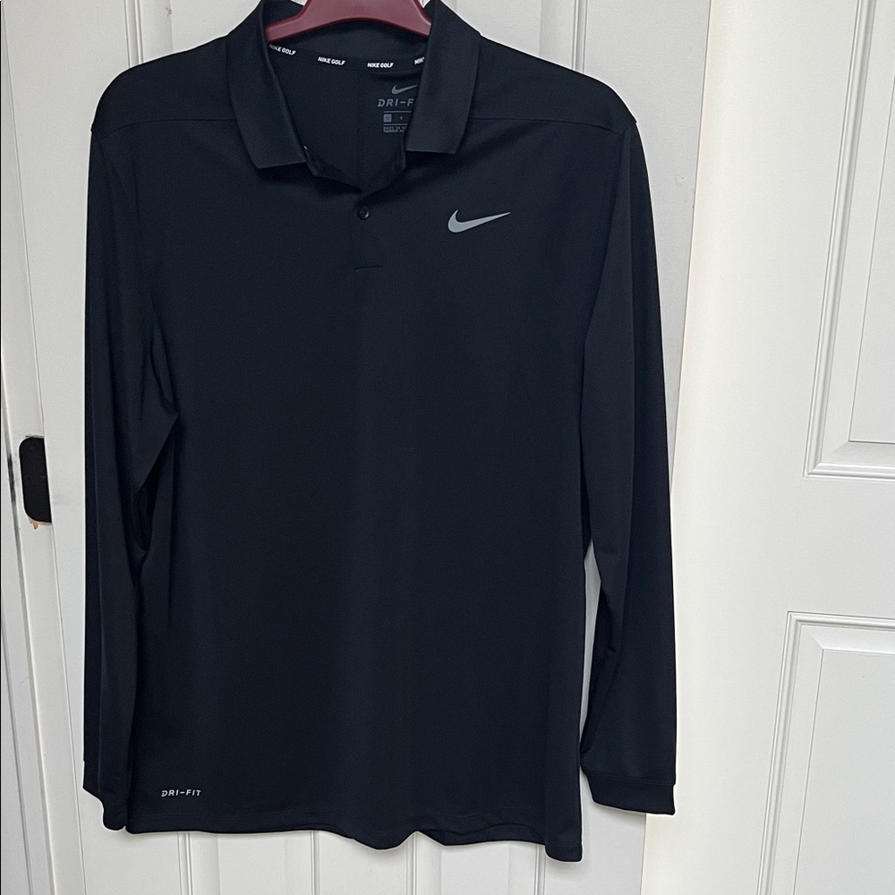 Nike Men's Black Long Sleeve Polo